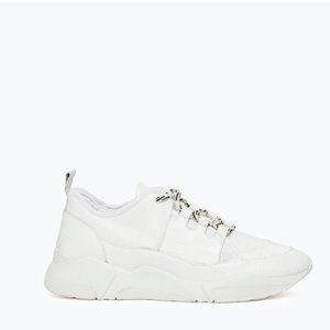 Freda Salvador Mikey Lace Up Sneaker in White Combo, Size 8